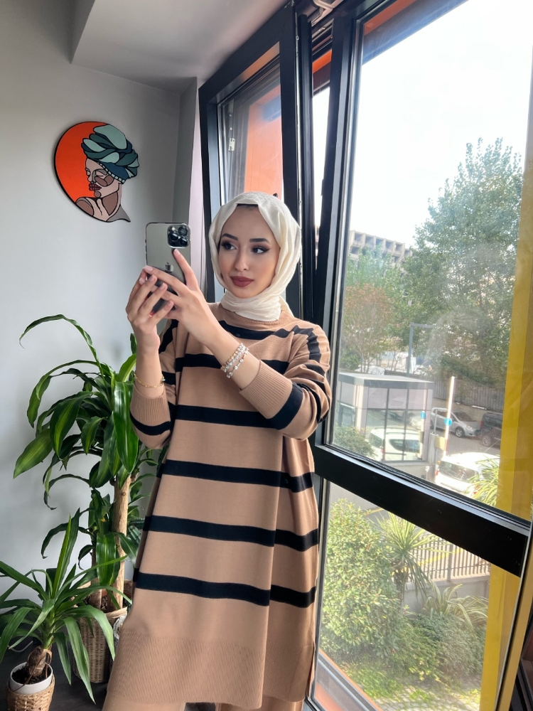 İndirim basic çizgili takım Camel