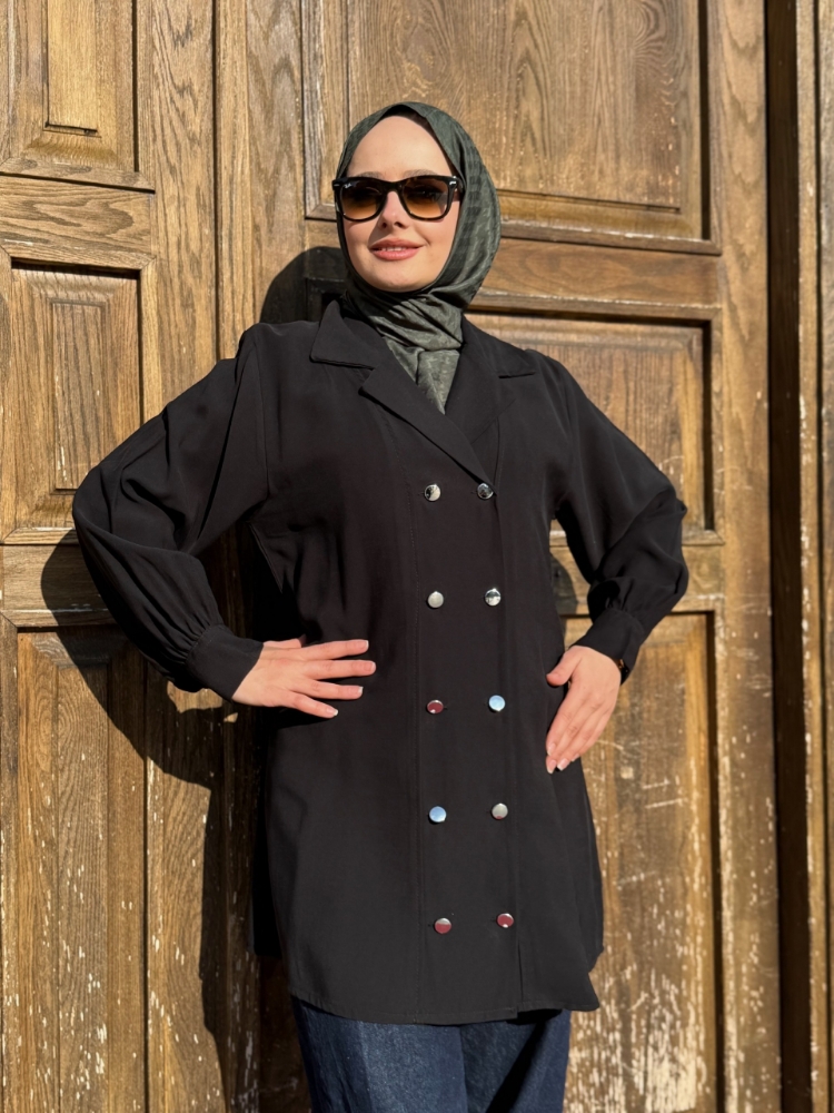 Resim 6509 Tensel Çift Düğmeli Tunik