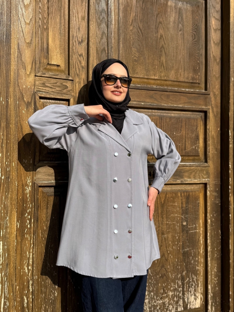 Resim 6509 Tensel Çift Düğmeli Tunik