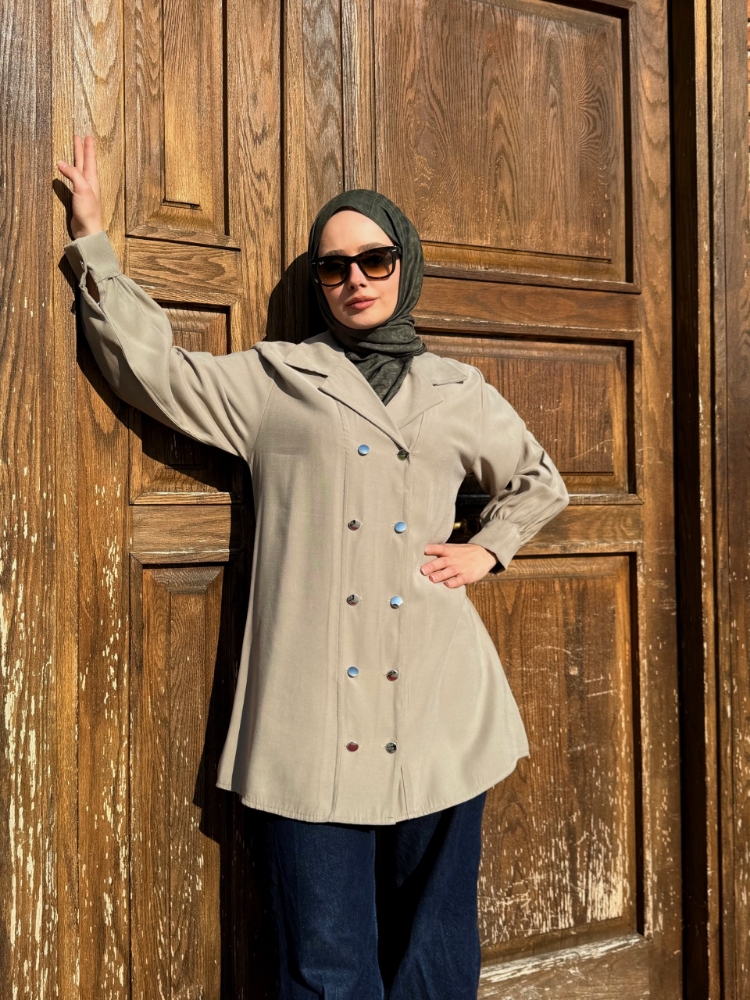 Resim 6509 Tensel Çift Düğmeli Tunik
