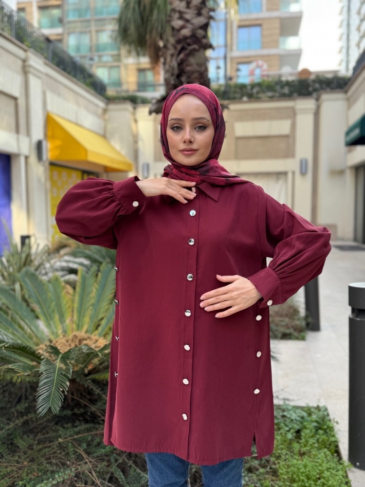 Resim 6506 Tensel Yanları Düğmeli Gömlek