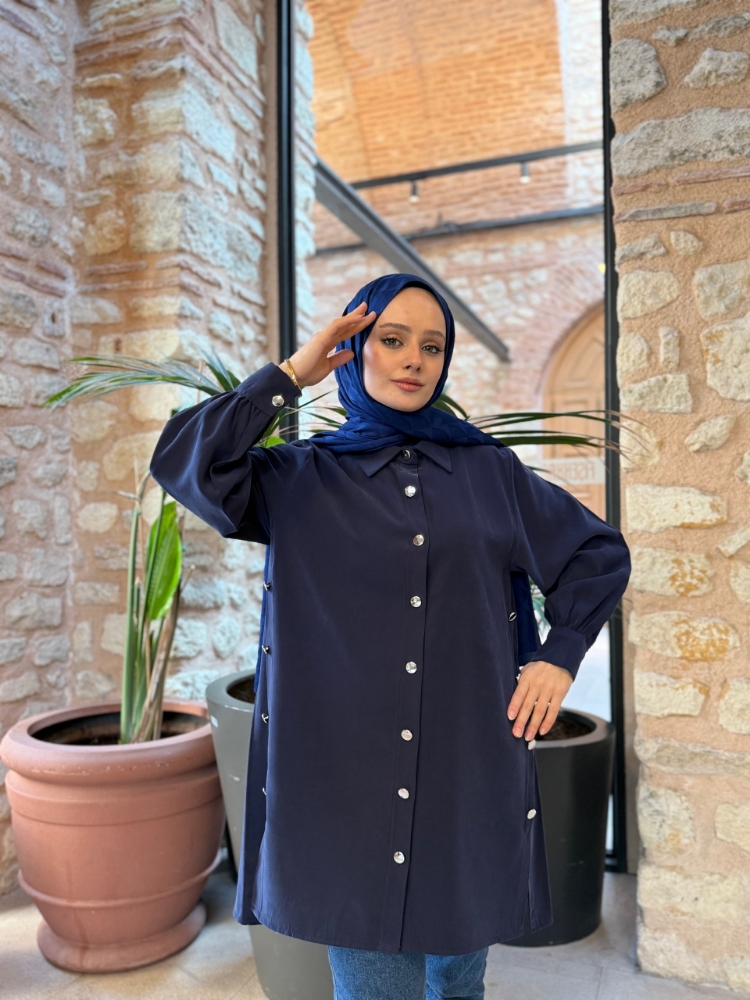 Resim 6506 Tensel Yanları Düğmeli Gömlek