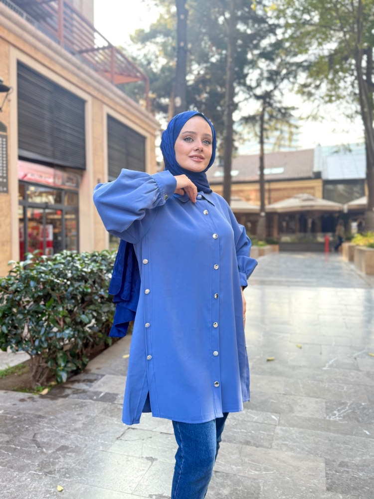 Resim 6506 Tensel Yanları Düğmeli Gömlek