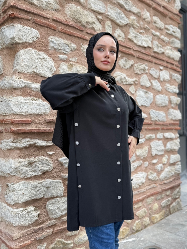 6506 Tensel Yanları Düğmeli Gömlek