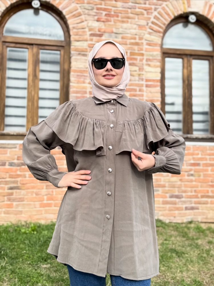 Resim 6534 Cupra Fırfırlı Gömlek 