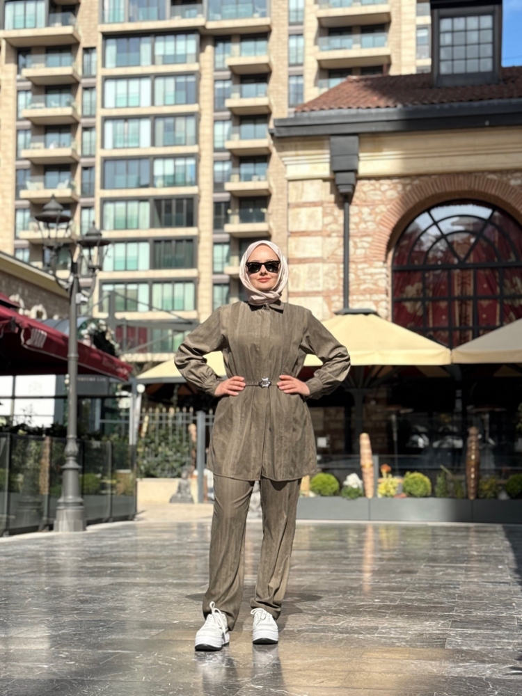 Resim 6525 Nubuk Kemerli Pantolon Takım