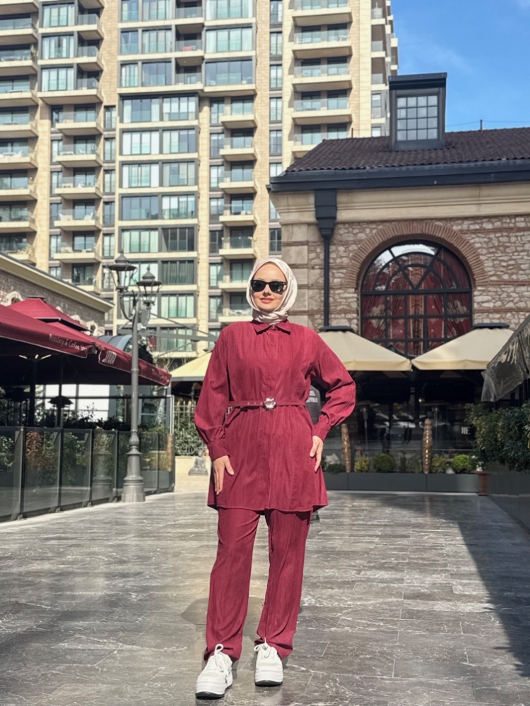 Resim 6525 Nubuk Kemerli Pantolon Takım