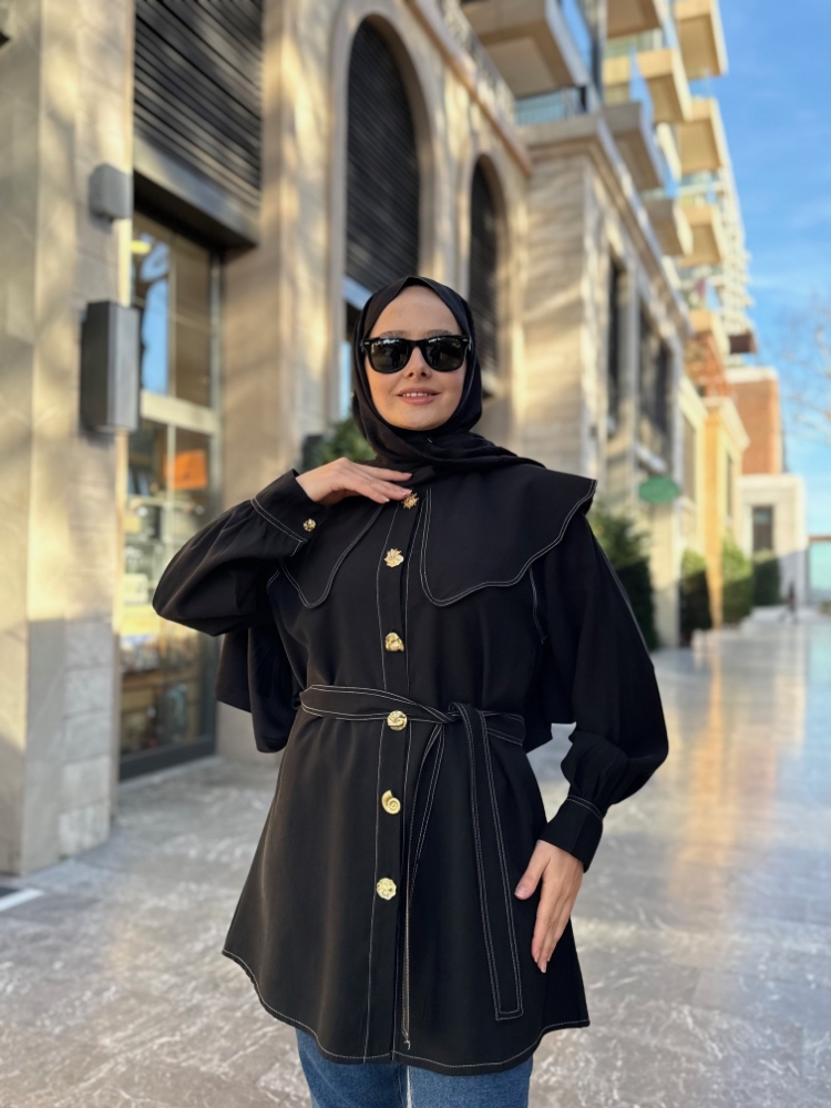 Resim 6529 Diagonal Şal Yaka Gömlek