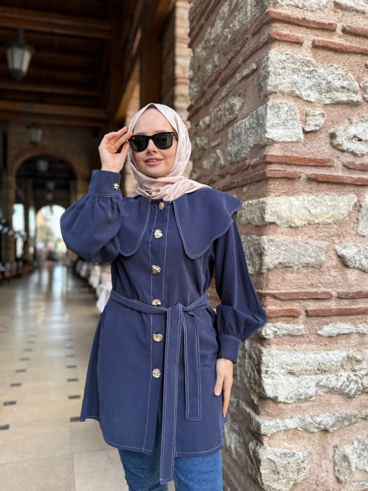 Resim 6529 Diagonal Şal Yaka Gömlek