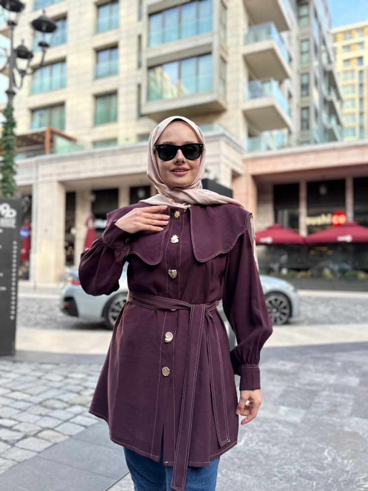 6529 Diagonal Şal Yaka Gömlek