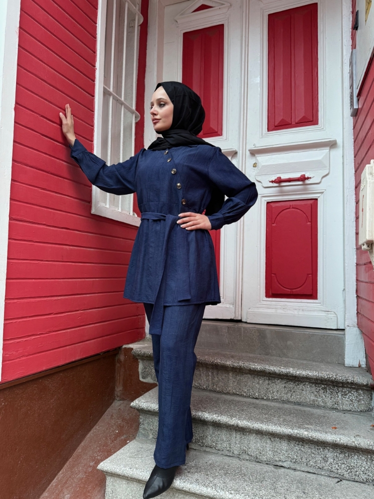 Resim 6513 Megan Belden Bağlamalı Pantolon Takım