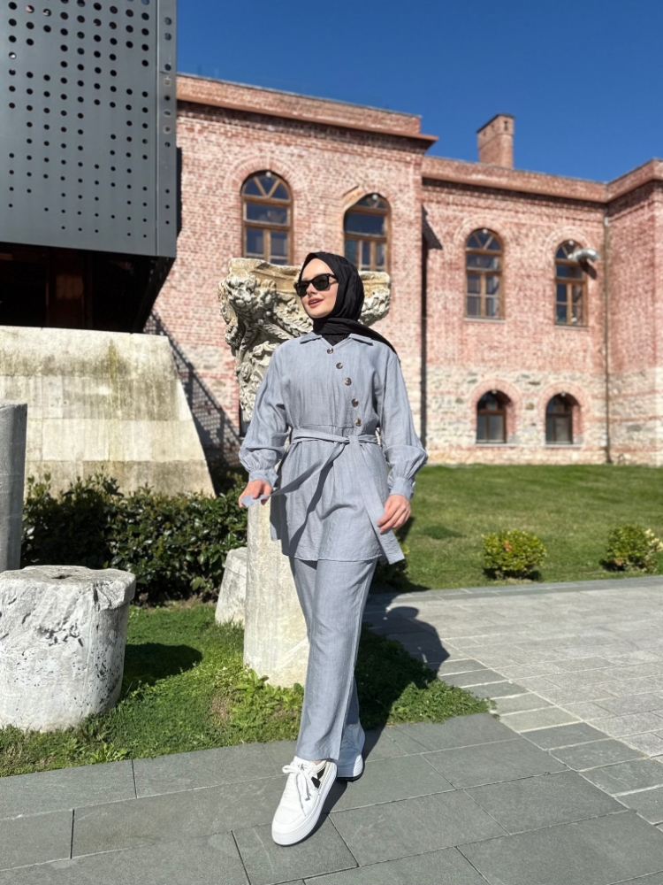 Resim 6513 Megan Belden Bağlamalı Pantolon Takım