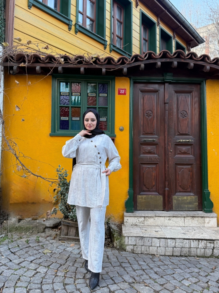 Resim 6513 Megan Belden Bağlamalı Pantolon Takım