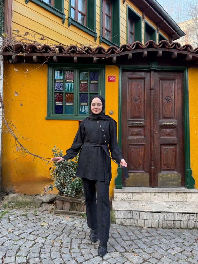 Resim 6513 Megan Belden Bağlamalı Pantolon Takım