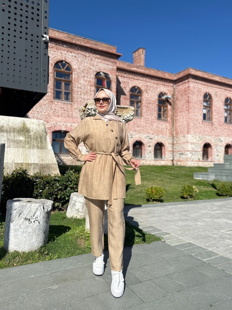 Resim 6513 Megan Belden Bağlamalı Pantolon Takım