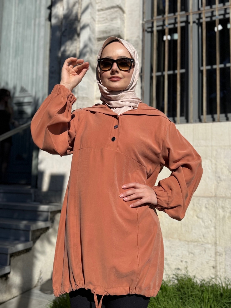 Resim 6504 Tensel Şal Yaka Tunik