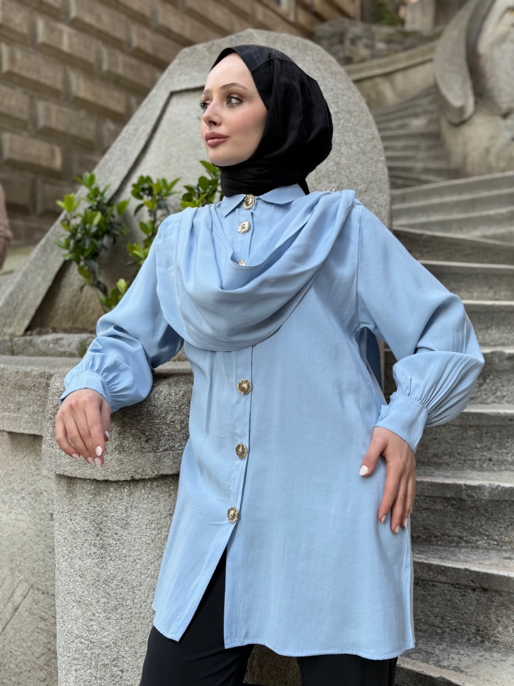 Resim 6528 Modal Şal Detaylı Gömlek